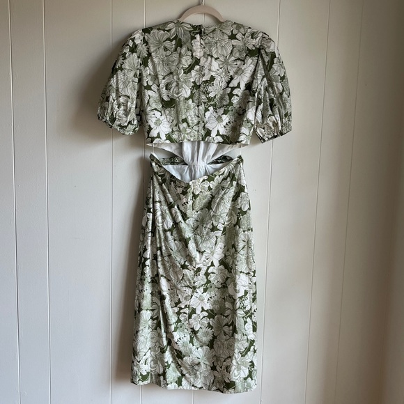 NWT J. Crew X Liberty London Floral Cotton Cut Out Green Cream Boho Resort Sz 6 - Picture 8 of 9